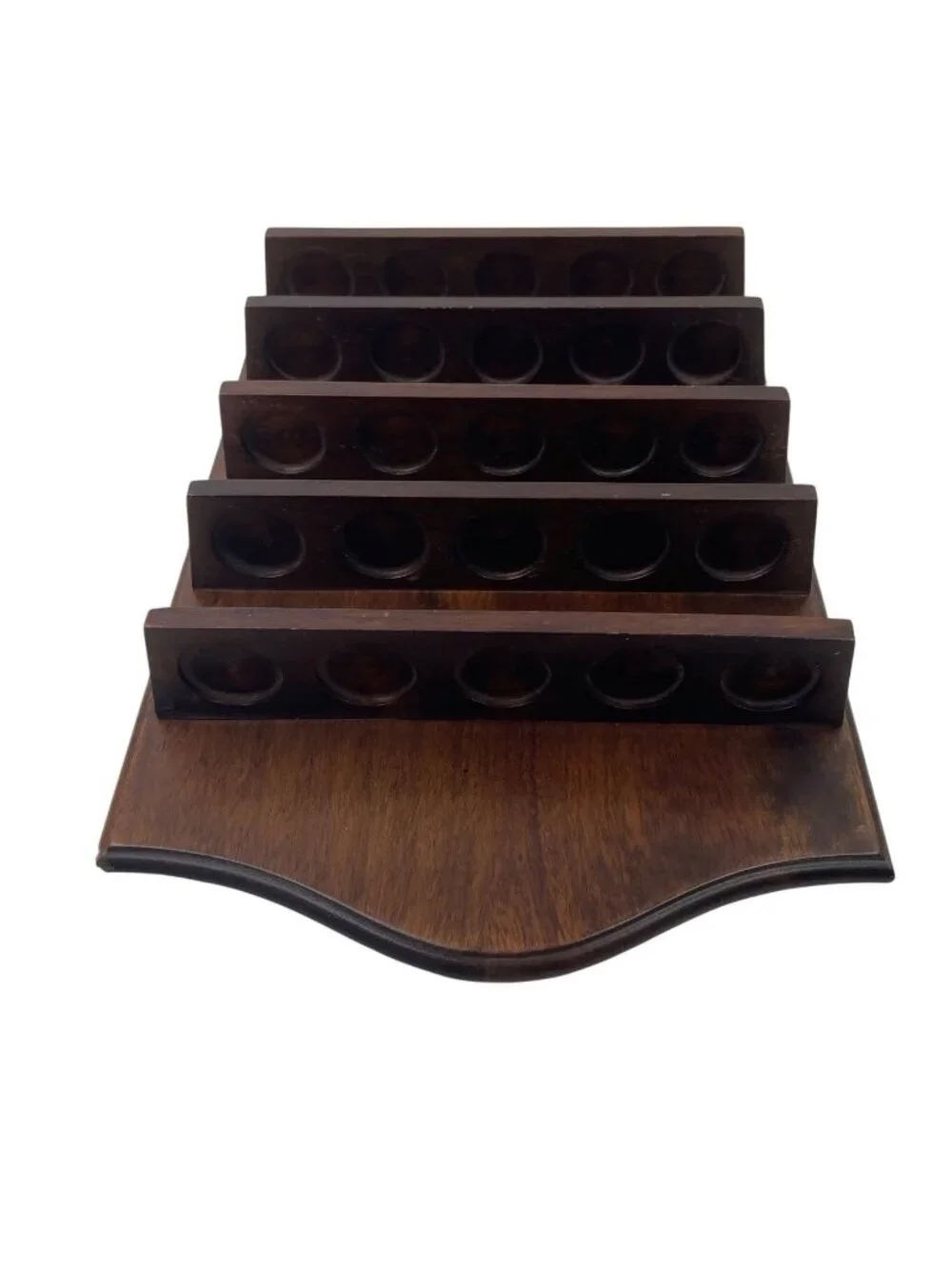 Wooden Thimble Display Shelf With 5 Tiers Dark Finish Holds Up To 25 Thimbles